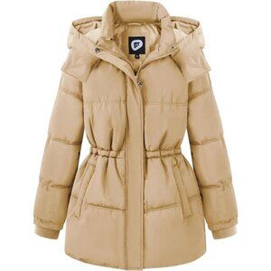 Women's Winter Puffer Coat Cropped Down Jacket with Removable Hood Coats